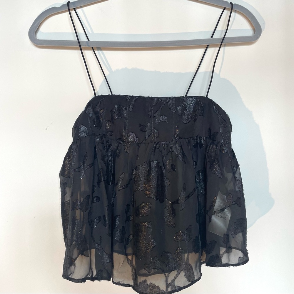 Urban Outfitters Black Floral Blouse/ top (size s)